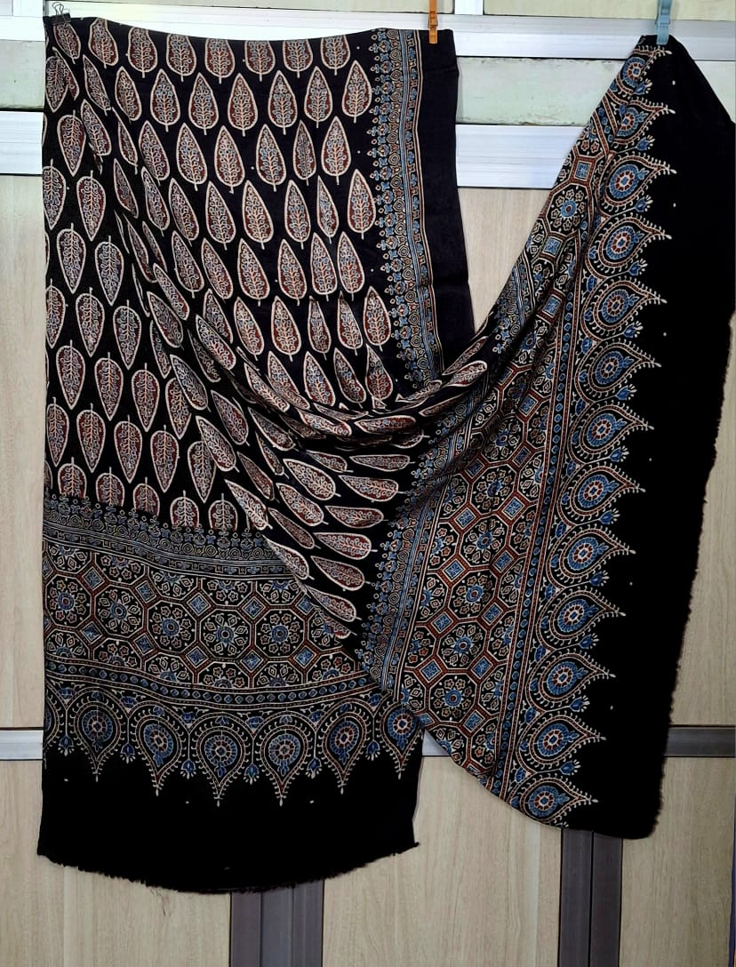 Pure Moda Silk Ajarakh Print Dupatta