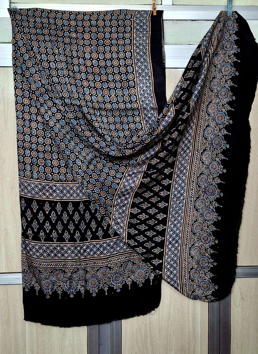 Pure Moda Silk Ajarakh Print Dupatta
