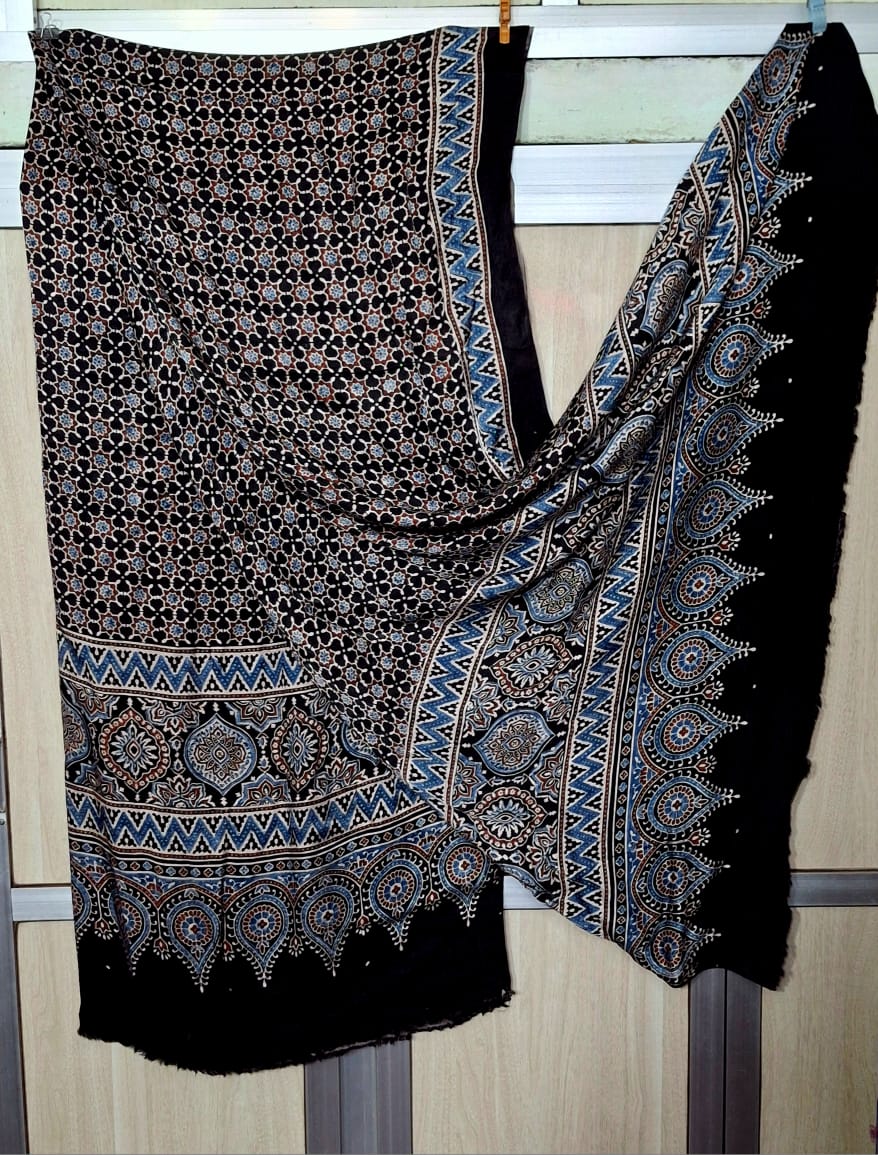 Pure Moda Silk Ajarakh Print Dupatta