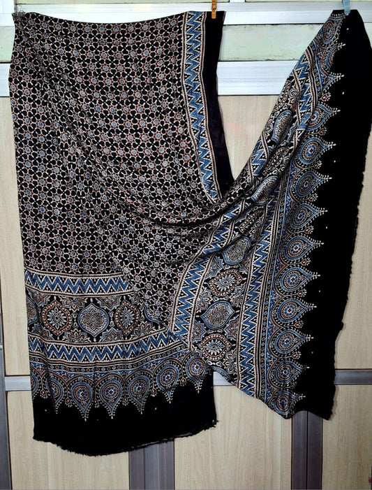 Pure Moda Silk Ajarakh Print Dupatta