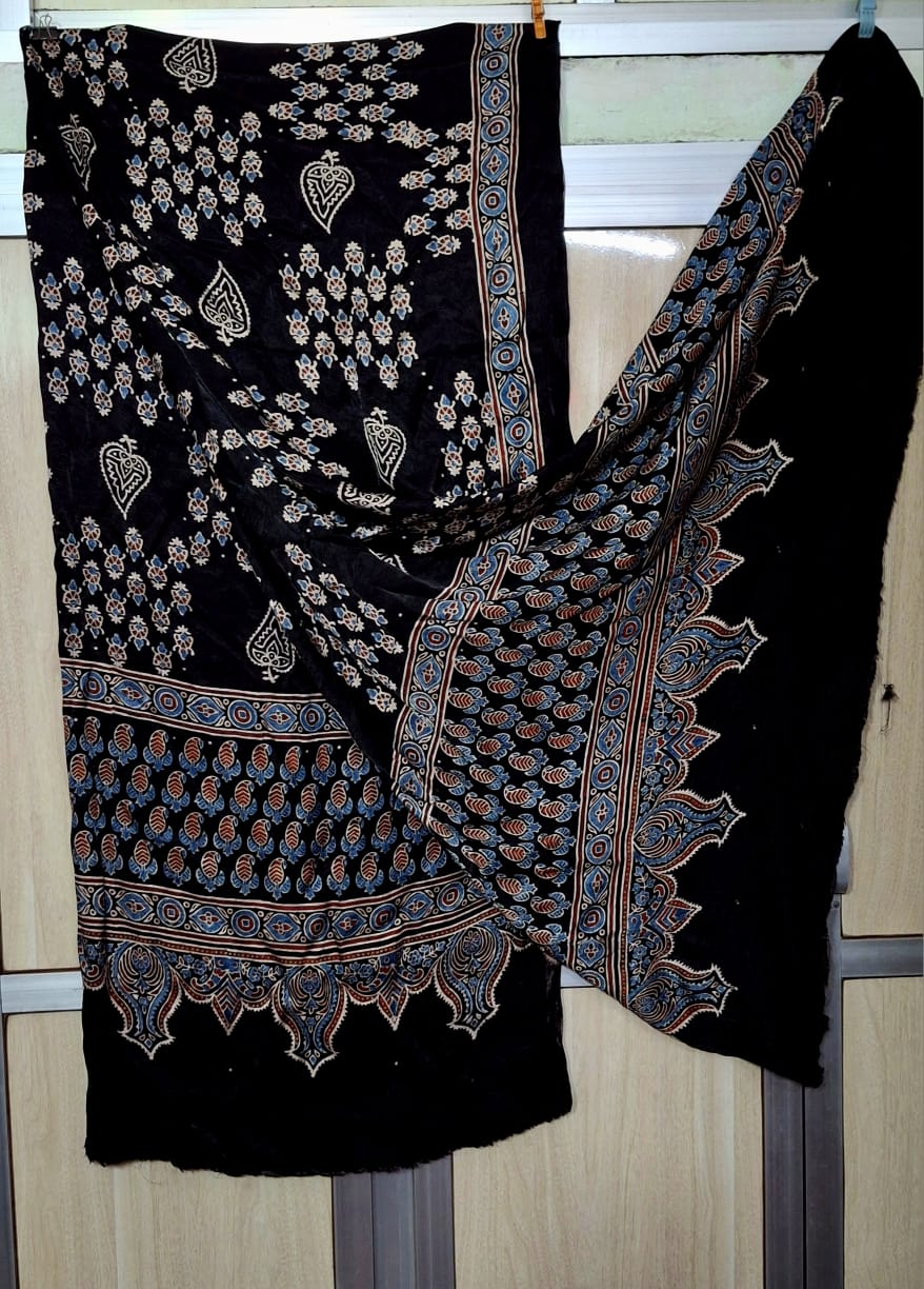 Pure Moda Silk Ajarakh Print Dupatta