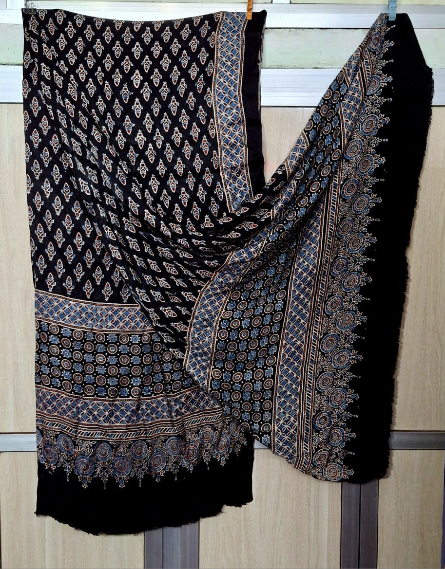 Pure Moda Silk Ajarakh Print Dupatta