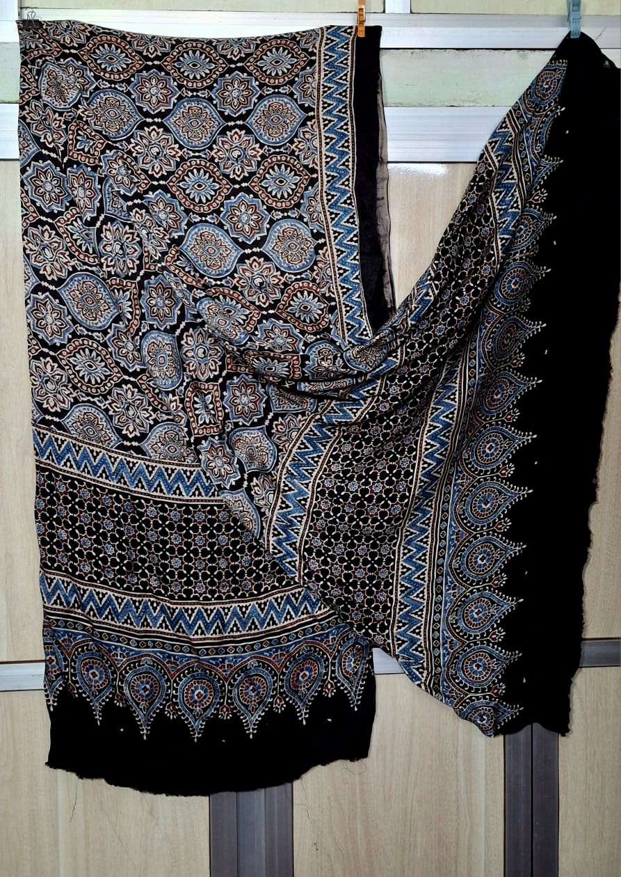 Pure Moda Silk Ajarakh Print Dupatta