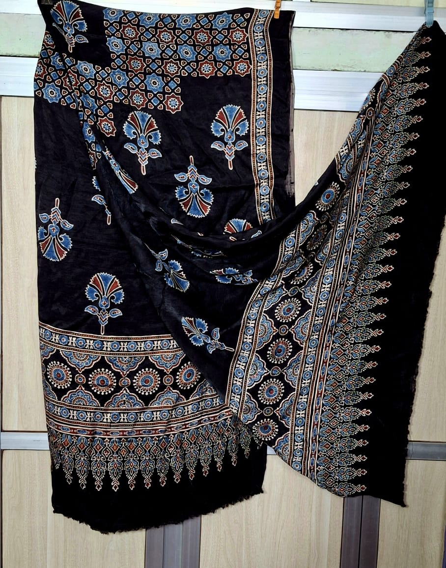 Pure Moda Silk Ajarakh Print Dupatta