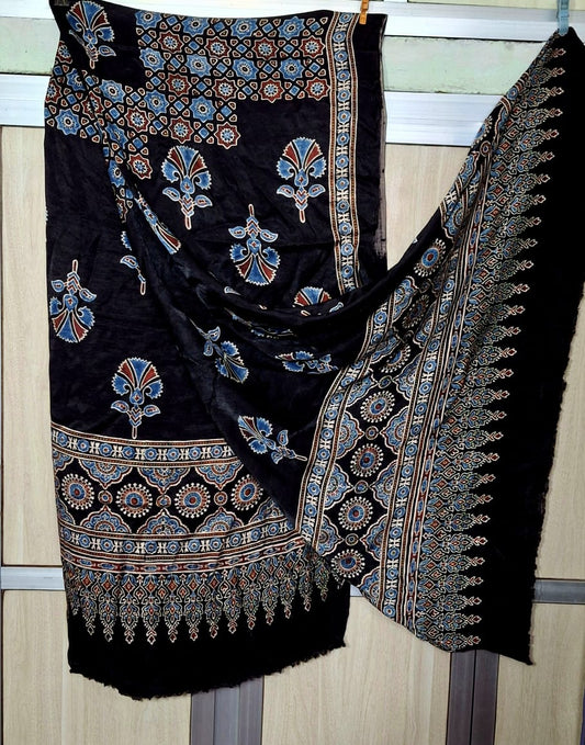 Pure Moda Silk Ajarakh Print Dupatta