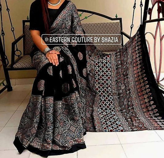 Pure Modal Silk Ajarakh Sarees