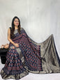 Pure Dola Silk Ajarakh Print Sarees