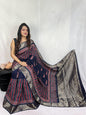 Pure Dola Silk Ajarakh Print Sarees