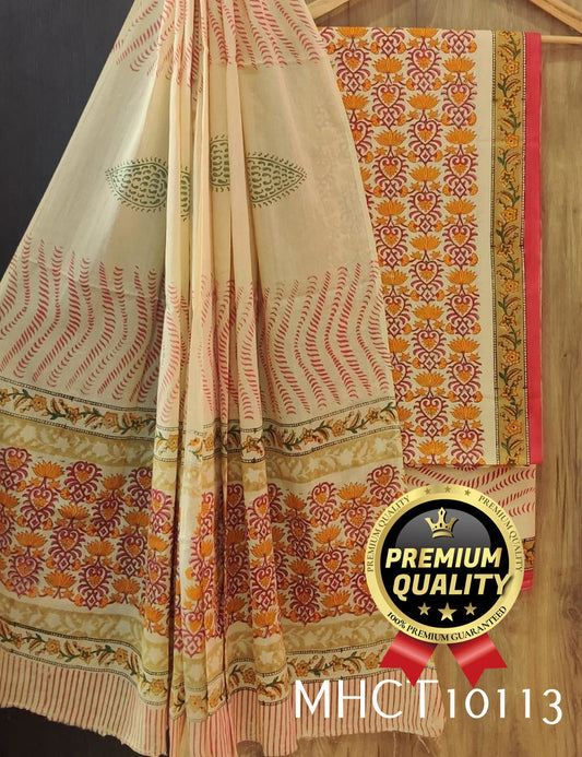 Pure Jaipur Cotton Dress Material with Mulmul Dupatta