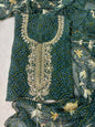Zardosi Work 60 Gram Georgette Suit in forest green