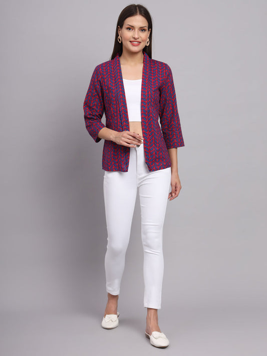 Pink Cotton Kantha Jacket Shrug