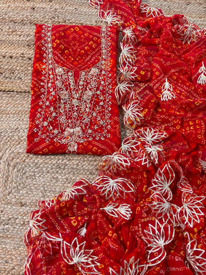 Zardosi Work 60 Gram Georgette Suit in two shades