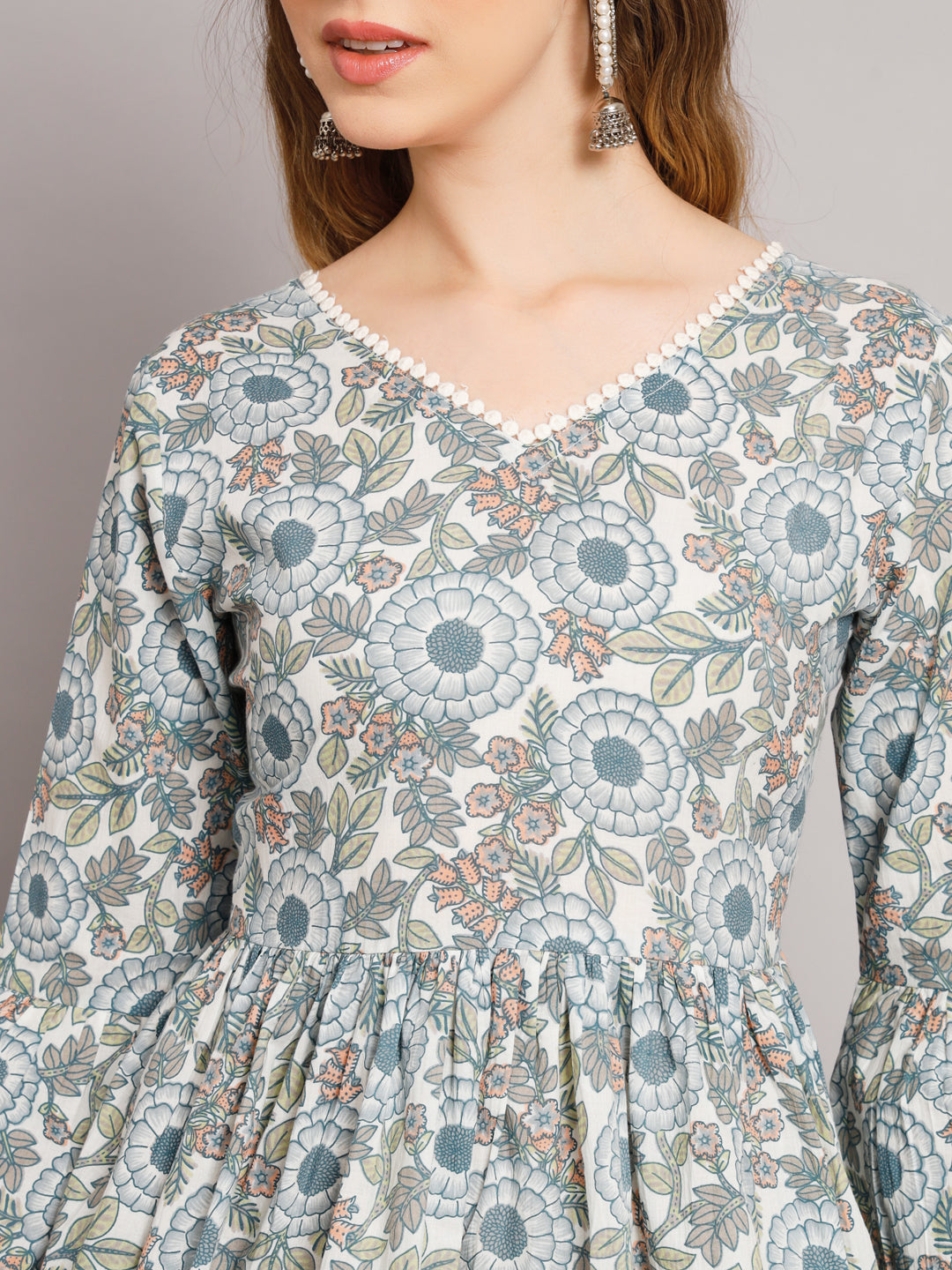 Cream Cotton Print Co-Ord Set